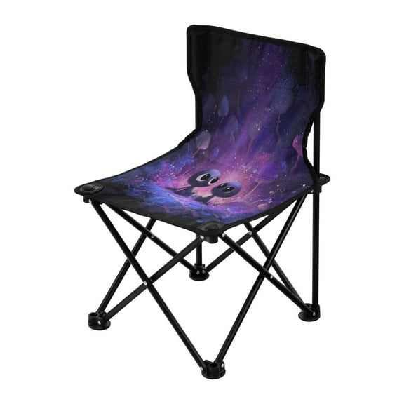 Folding Chair（Maximum weight capacity 220lb）Camping Chair For Camping Picnicking Outdoor Beach and Travel Purple Alien