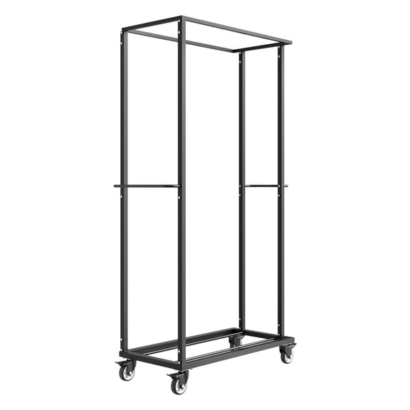 Folding Chair Rack Cart with Locking Wheels, Heavy Duty Steel Trolley Holds Up to 60 Chairs, 500 lbs Capacity Chair Storage and Transport Cart with Swivel Casters for Events, Schools, Hotels