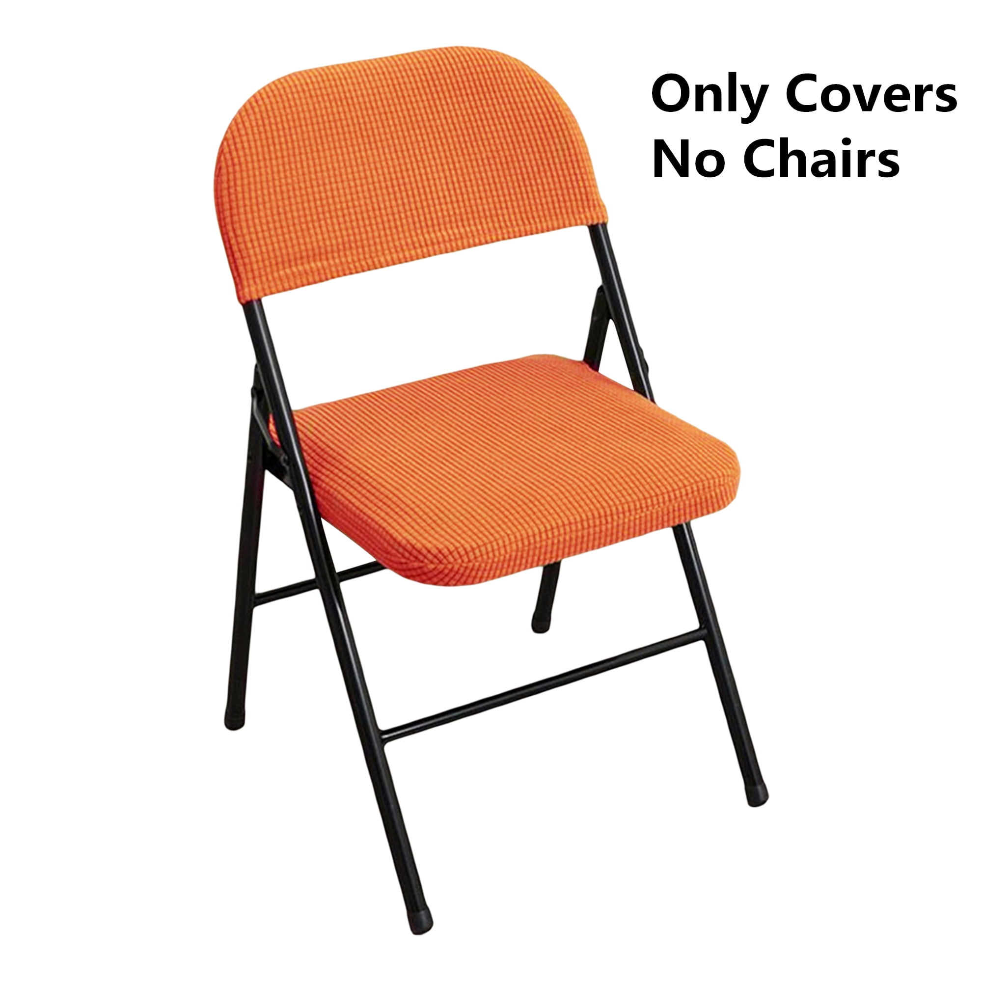 Folding Chair Seat Cover and Back Cover Set Solid Color Chair Slipcover Only Covers No Chairs