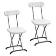 Folding Chair Set of 2, 2Pack Plastic Folding Chair with Wide Seat
