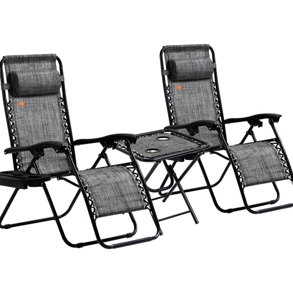 Folding Chair Set with Table/Patio or Camping Trips/Multiple Storage Spots