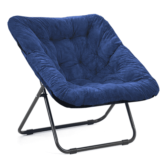 TANGJEAMER Folding Chair, Square Saucer Chair, Living Rooms, Apartments, Garden and Courtyard (Blue)