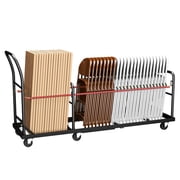 Folding Chair Storage Cart with Wheels, Holds 50 Chairs & 500 lbs - Heavy Duty L-Shape Rack for Church,Wedding,Event & Commercial Use