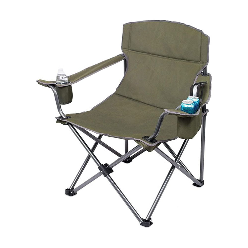 Folding Chair,XL Padded Camping Chair with Insulated Cup Holder for