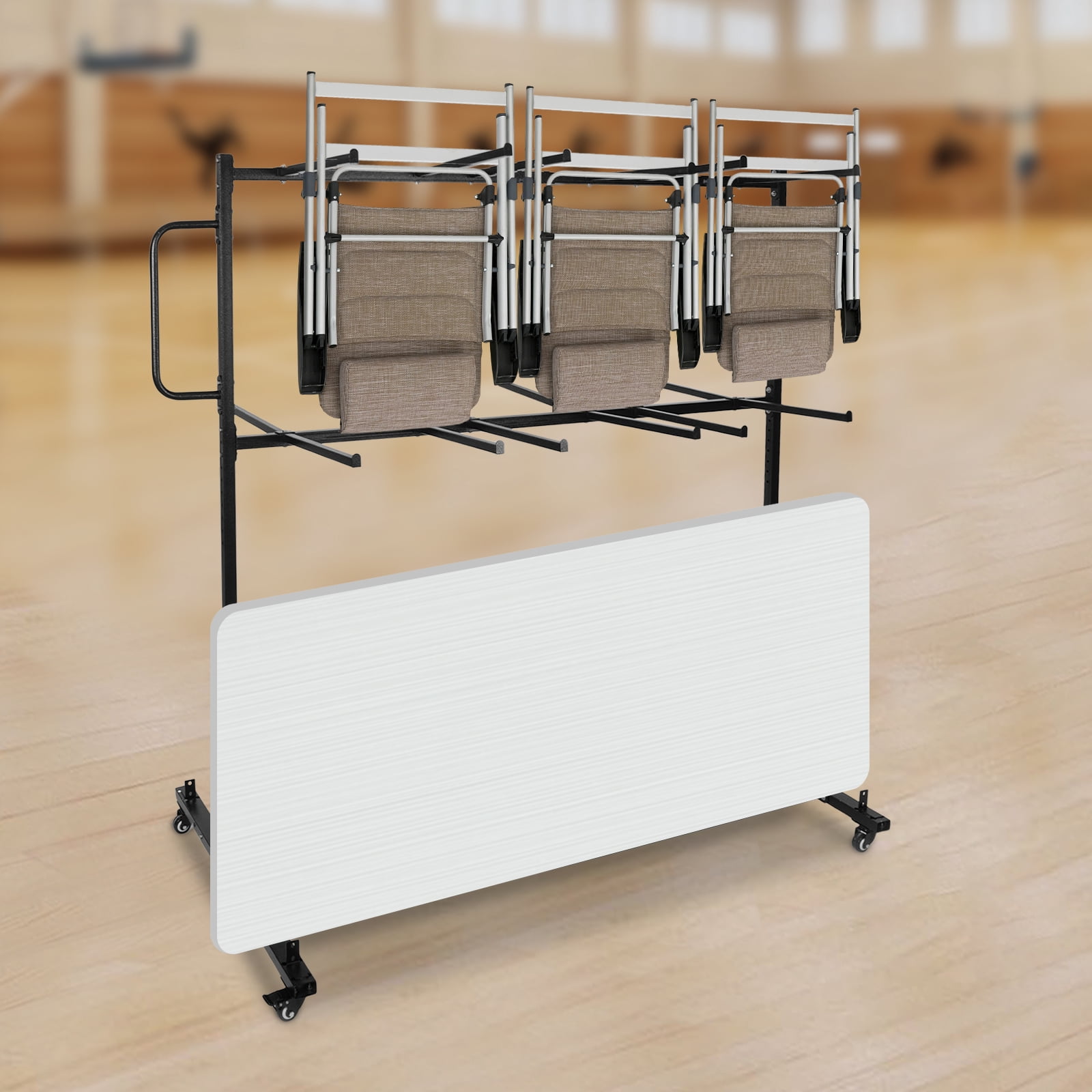 Table Storage Rack Alliance Rv Storage Folding Chair and Table Storage Rack, Folding Table and Chairs Cart ...