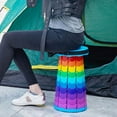 thumbnail image 1 of Folding Chair product classification and title Rainbow Style Telescopic Stool Outdoor Telescopic Stool Rotating Soft Cushion Portable Travel Storage Bag Queuing Folding Chair, 1 of 5