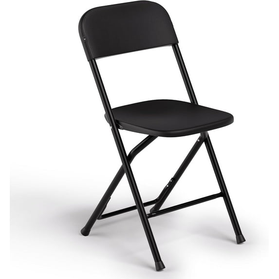 Folding Chairs 10 Pack, Black Foldable Dinning Chairs for Wedding Parties Event Outdoor Indoor, Plastic Folding Chairs Lightweight Portable Chairs for Adults, 250lbs Capacity