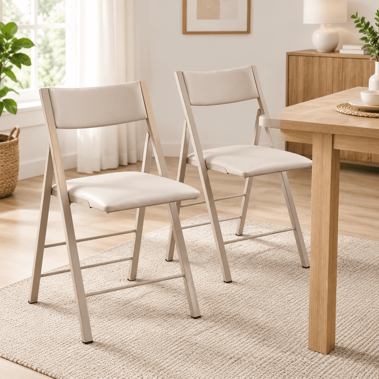 Foldable Seating Examples Folding Chairs 2 Pack 450lbs Capacity Steel Frame Foldable Wood Dining ...