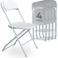 Folding Chairs Heavy Duty White Set of 4 Folding Party Chairs Holds 700