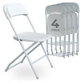 Folding Chairs Heavy Duty White Set of 4 Folding Party Chairs Holds 700