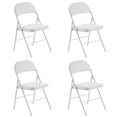 thumbnail image 1 of Folding Chairs Set of 4, Plastic Foldable Dining Chairs with Padded Seats and Steel Frame, Portable Stackable Commercial Chairs for Indoor Outdoor Events Office Wedding Party & Exhibition, White, 1 of 8