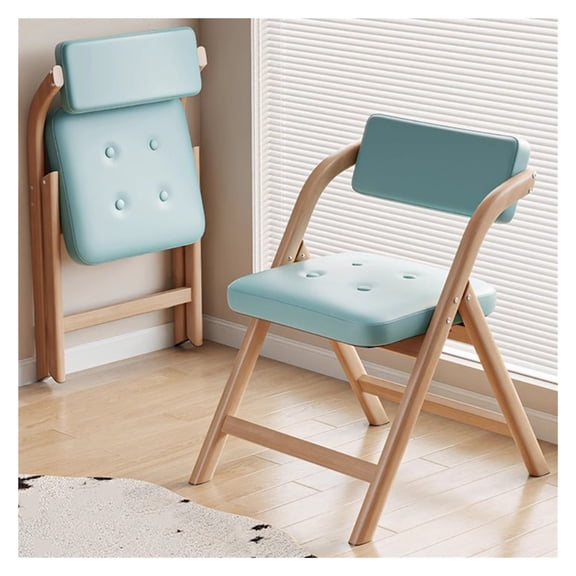 Folding Chairs with Cushion,Solid Wood Padded Foldable Chair Stools Dinings Chairs Portable and Assembled Seat for Guests Kitchen Office Wedding