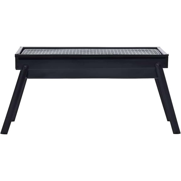 Folding Charcoal BBQ Grill, Portable Camping Grill for Tabletop or Ground Use, Steel with Electrophoretic Coating, Removable Ash Tray and Cooking Grid