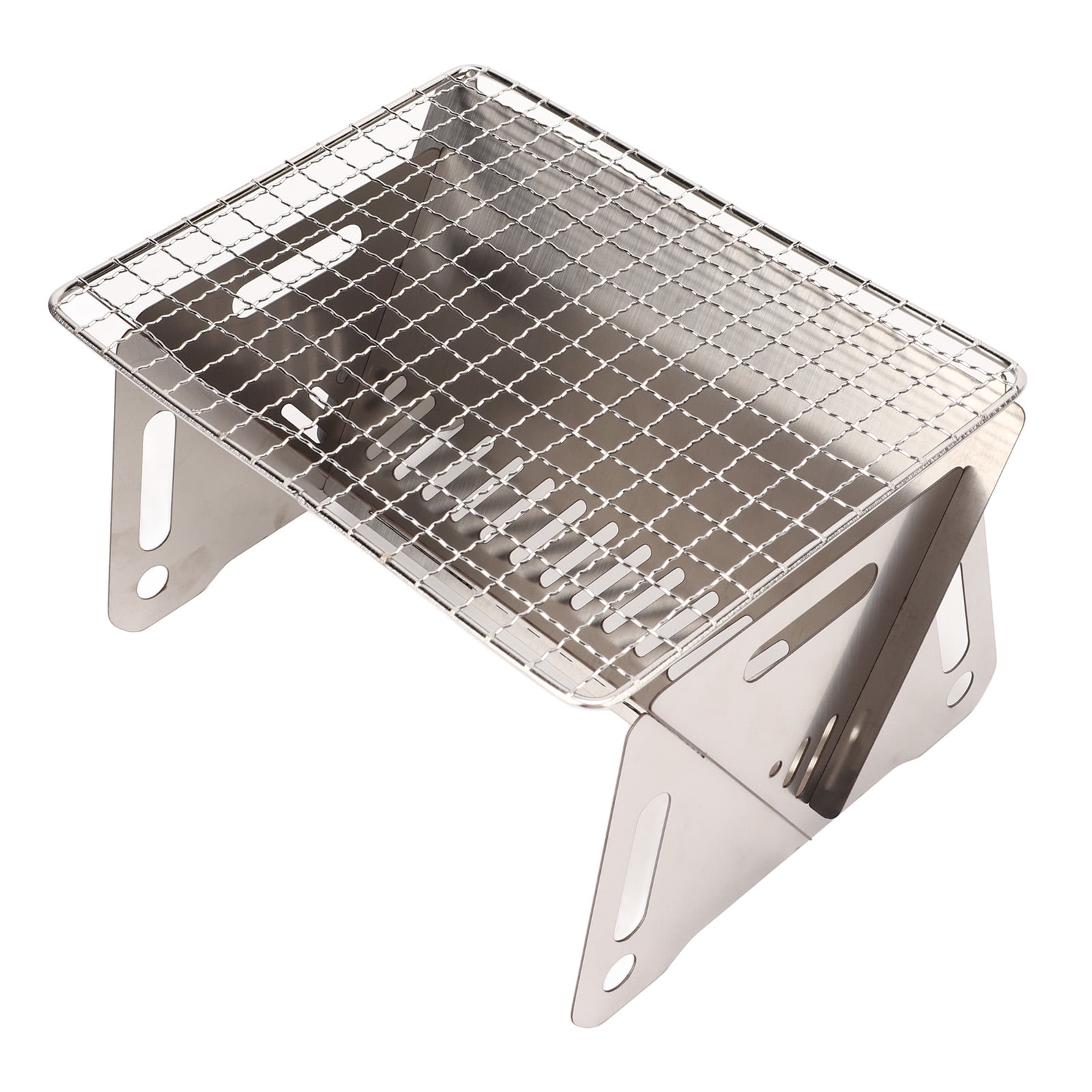 Folding Charcoal BBQ Grill, Stainless Steel Practical Heat Folding BBQ