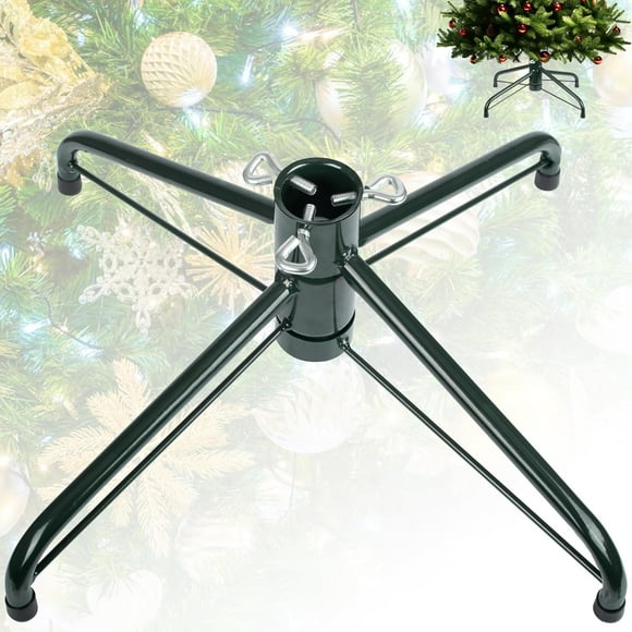 Folding Christmas Tree Stand, 16.3inch Replacement Christmas Tree Base for 4-6 Feet Artificial Tree, Metal Xmas Tree Holder Fits 0.5 - 1.37 Inch Tree Pole