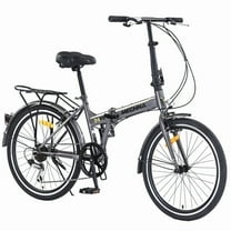Folding City Bike 24-Inch Steel Frame with Shimano Derailleur, V Brakes, Anti-Slip Tires – Compact & Portable Commuter Bicycle for Adults