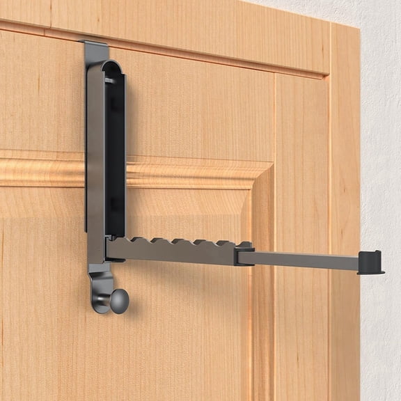 Folding Clothes Drying Rack, Aluminum Alloy over the Door Hanger with Retractable Rod, Foldable Portable for Bathroom