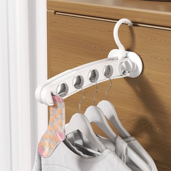 Folding Clothes Drying Rack, Laundry Room Hanging Rack with 5 Holes for Outdoor Camping Travel, Hotel Apartment, Student Apartment