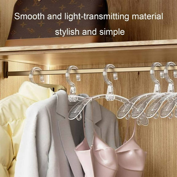 Folding Clothes Hanger Transparent Plastic | Portable Travel Drying Rack for Home Closet Organization | Heavy-Duty, Non-Slip Grooves, Collar-Friendly, 15.95" Durable Space-Saving Utility