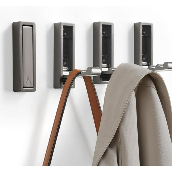 Folding Coat Hooks, 4Pcs Foldable Heavy Duty Wall Hooks Zinc Alloy No Rust Fold Up Hooks for Coat, Towel, Key, Hat, Bag, Jacket, Backpack. (Gold)