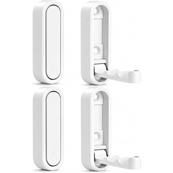 Folding Coat Hooks White, 4 Pack Heavy Duty Zinc Alloy Folding Wall Hooks, Foldable Wall Hook for Hanging Clothes, Bags, Hats, Towels, Keys (White, 4 Pack)