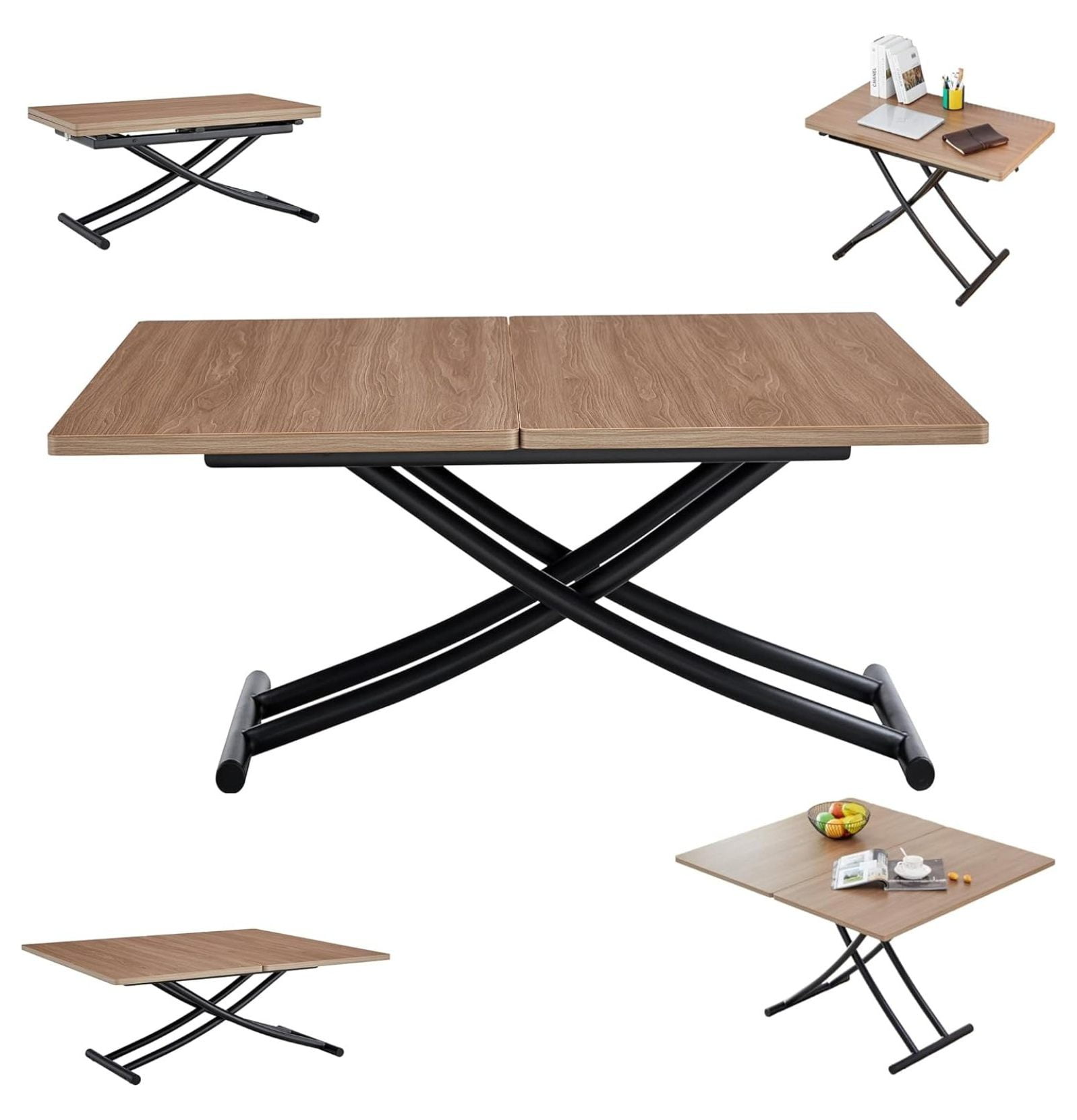 Folding Coffee Dining Table Adjustable Height Convertible Table for