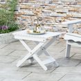 thumbnail image 1 of Folding Coffee Table with Slat Design, Outdoor Wooden Side Table, Square End Table for Patio, Garden, Camping and Indoor, Assembly Required, 15"D x 22.75"W x 18.25"H, White, 1 of 9