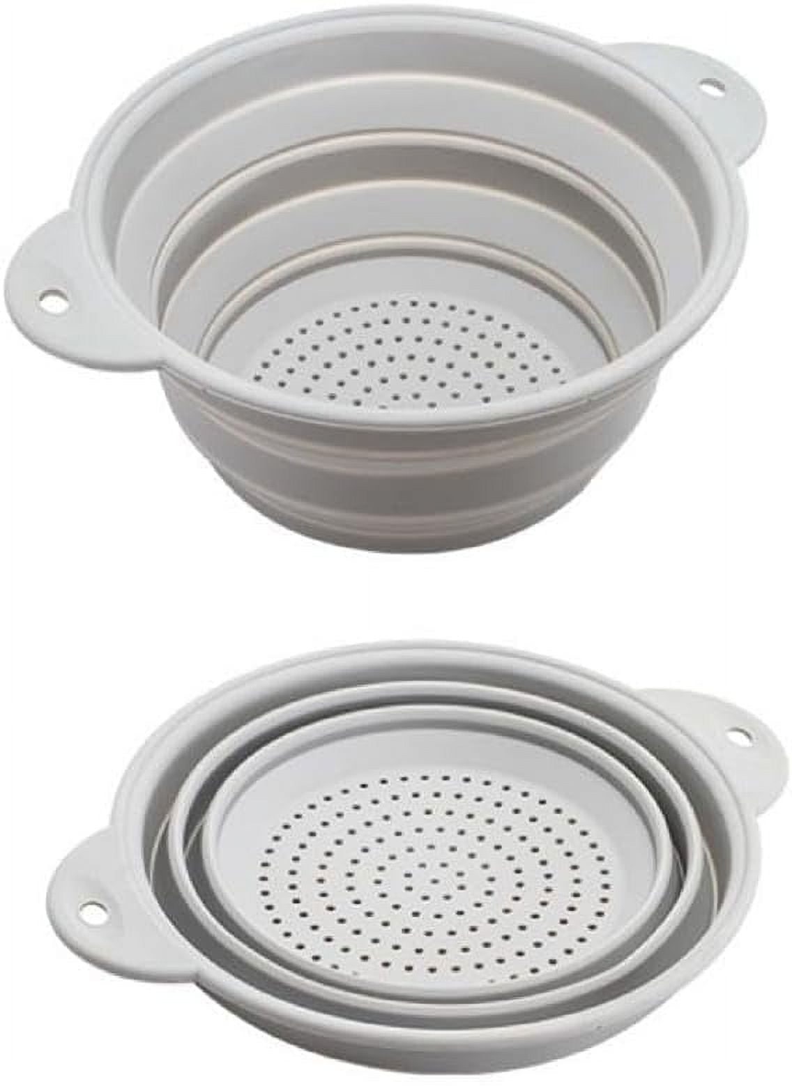 Folding Colander Drain Basket Set Fruit Vegetable Basket Foldable