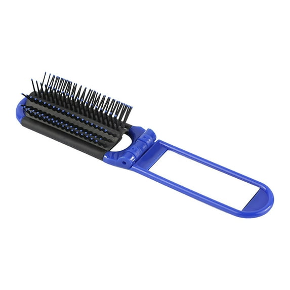 Folding Compact Hair Brush for Smooth Static Detangling and Portable Travel Styling Care