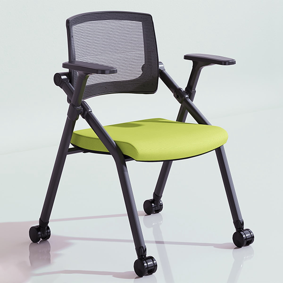 Folding Computer Chair Wheel Mesh Backrest Foldable Conference Room ...
