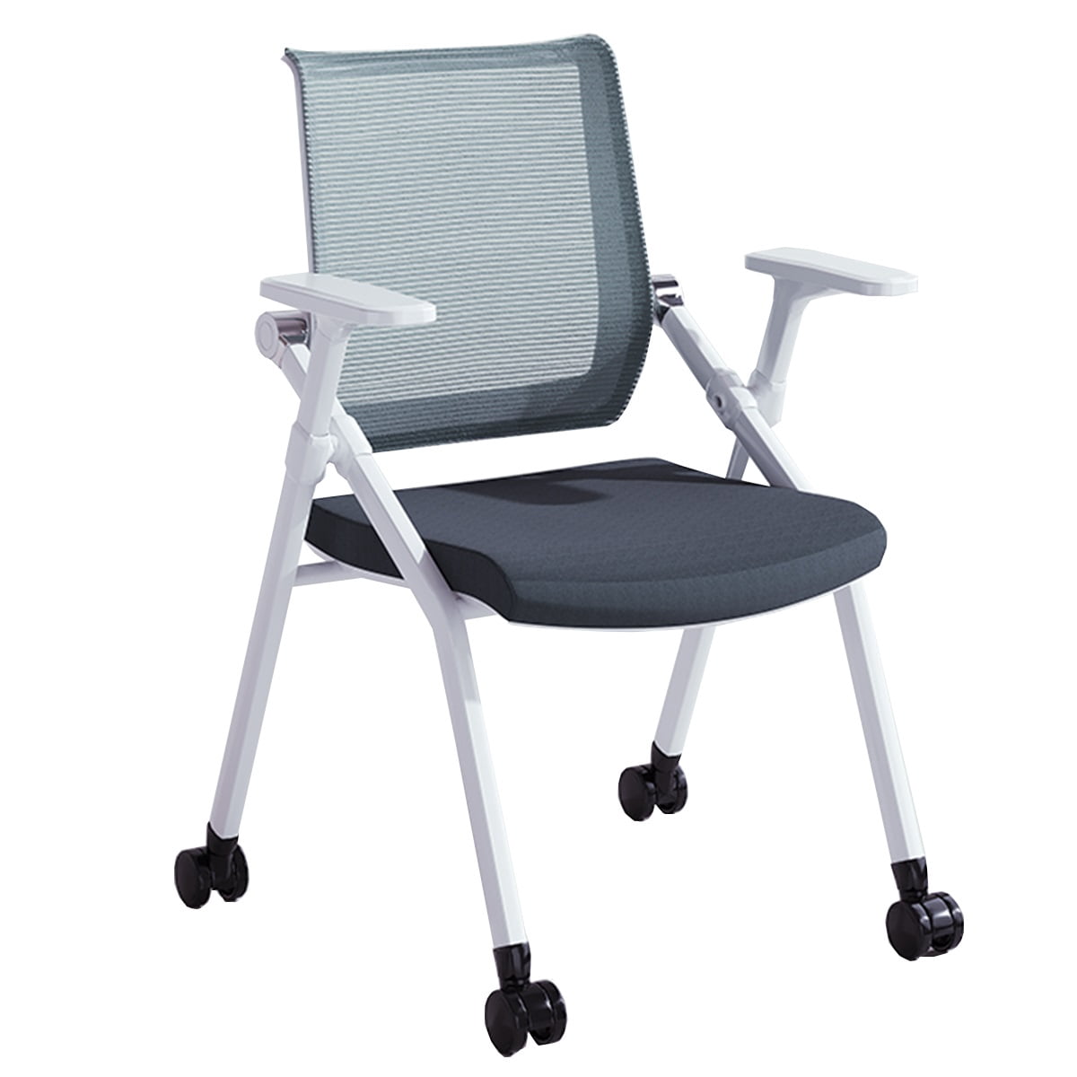 Folding Computer Chair Wheel Mesh Backrest Foldable Conference Room ...