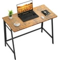 thumbnail image 1 of Folding Computer Desk 40 Inch Writing Computer Desk, Space Saving Foldable Table, Modern Simple Style PC Table, Black Metal Frame-Home Office Desk, No Assembly Required, Rustic Brown, 1 of 6