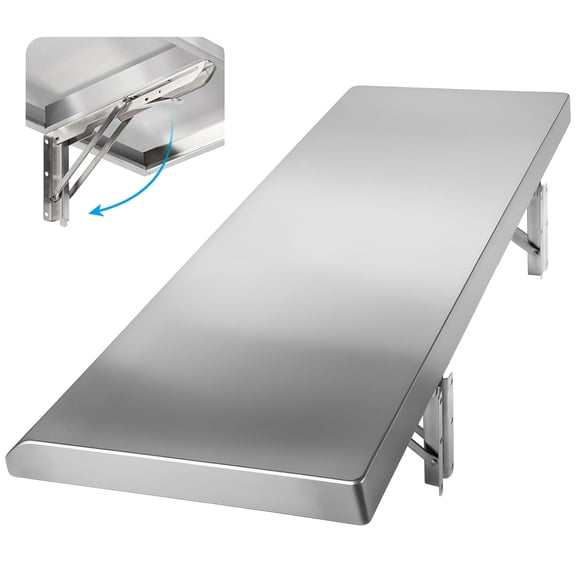 Folding Concession Shelf 24" X 12" Stainless Steel Drop Down Serving Food For Windows