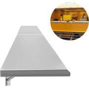 Folding Concession Shelf, Stainless Steel Serving Shelf 96" L x 12'' W Wall Shelf for Concession Window Food Truck Restaurant Kitchen Garage Laundry