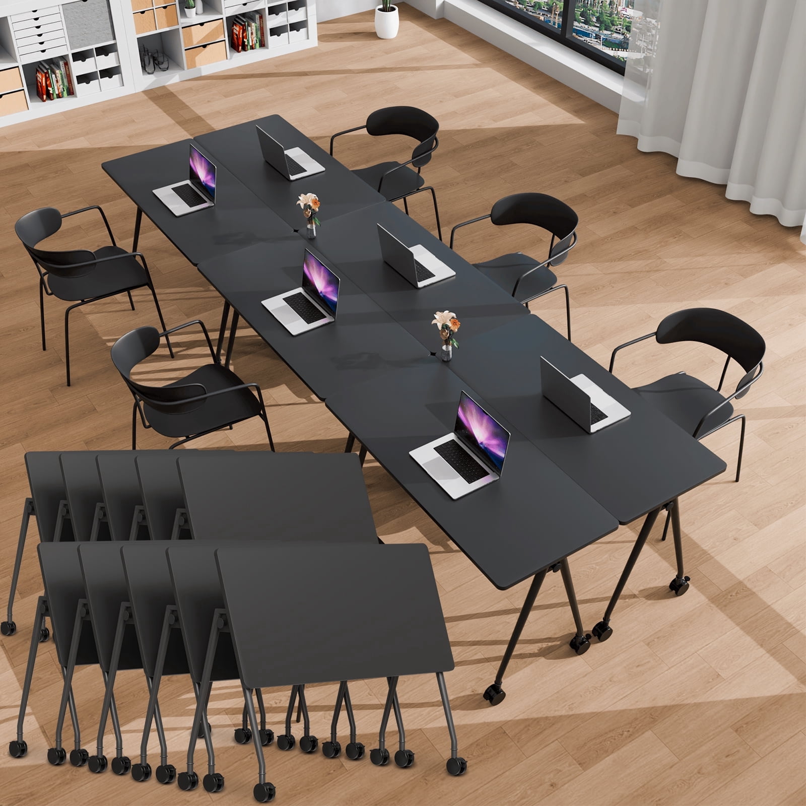 Folding Conference Room Table, Foldable Conference Tables with Silent ...