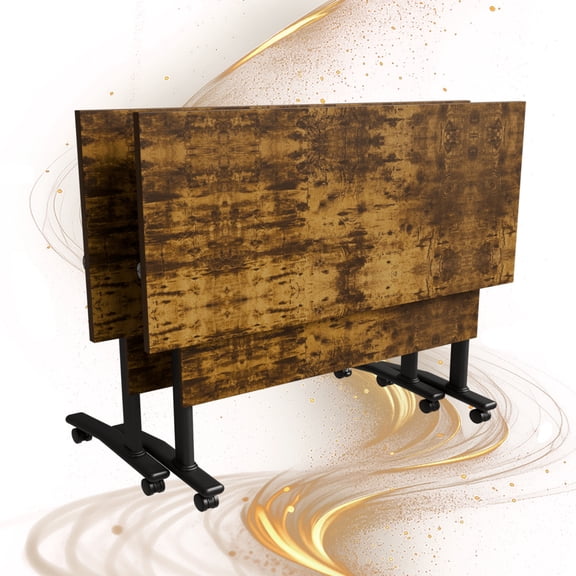 Folding Conference Room Tables, Mobile Training Table Modern Modular Flip Top Meeting Tables, Conference Room Table with Wheels for Home Office Classr (1619D 2Pack 63inch)