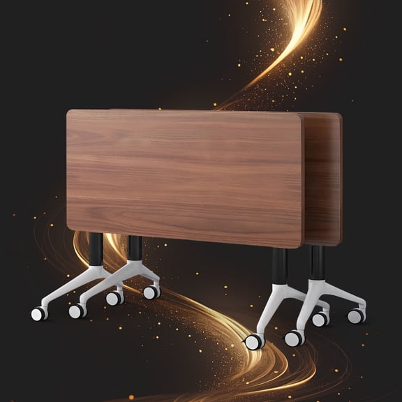 Folding Conference Table with Wheels 2 Pack 63 Inch Flip Top Mobile Training Tables Heavy Duty Spliceable Modular Meeting Room Desk for Office