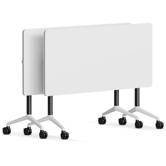 Folding Conference Room Tables,Mobile Training Table with Wheels Rectangular Large Business Seminar Furniture Tables for Office,Meeting Room,School,Wooden