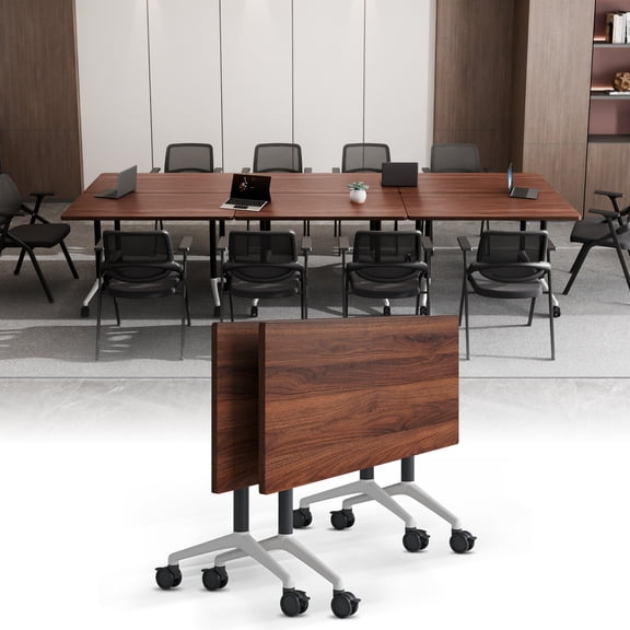 Folding Conference Room Tables with Wheel,Modern Modular Conference Table, Flip Top Training Meeting Table