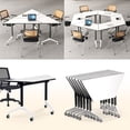 thumbnail image 1 of Folding Conference Table, Conference Room Tables with Wheels, Modern Training Tables with Flip Top Design, 1 of 7
