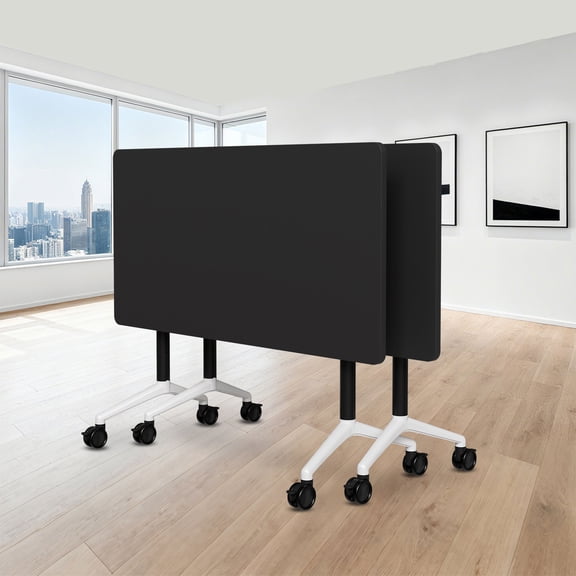 Folding Conference Table with Wheels, Heavy Duty Mobile Training Tables, Foldable Desk for Office Meeting Room