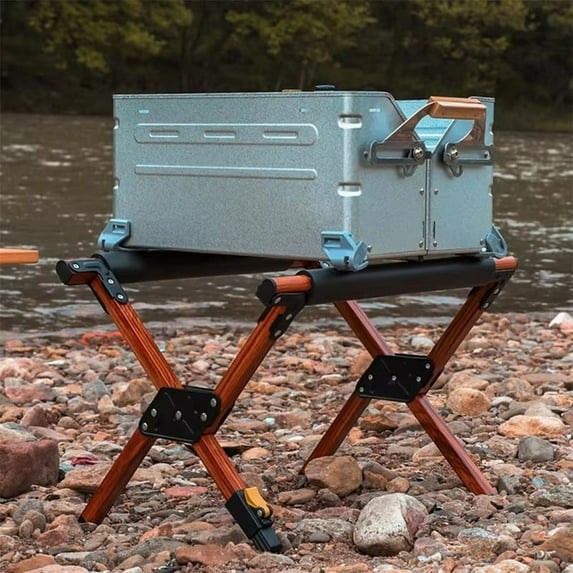 Folding Cooler Stand Cooler Holder with Adjustable Leg, Portable Box Stand,Anti-Slip Ice Box Holder for Camping Hiking