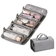 thumbnail image 1 of Folding Cosmetic Bag, Roll Up Makeup Bag, Large Capacity Makeup Bag, Portable Travel Cosmetic Bags for Women, Waterproofs Travel Toiletry Bag with 4 Clear Detachable Compartment, 1 of 4
