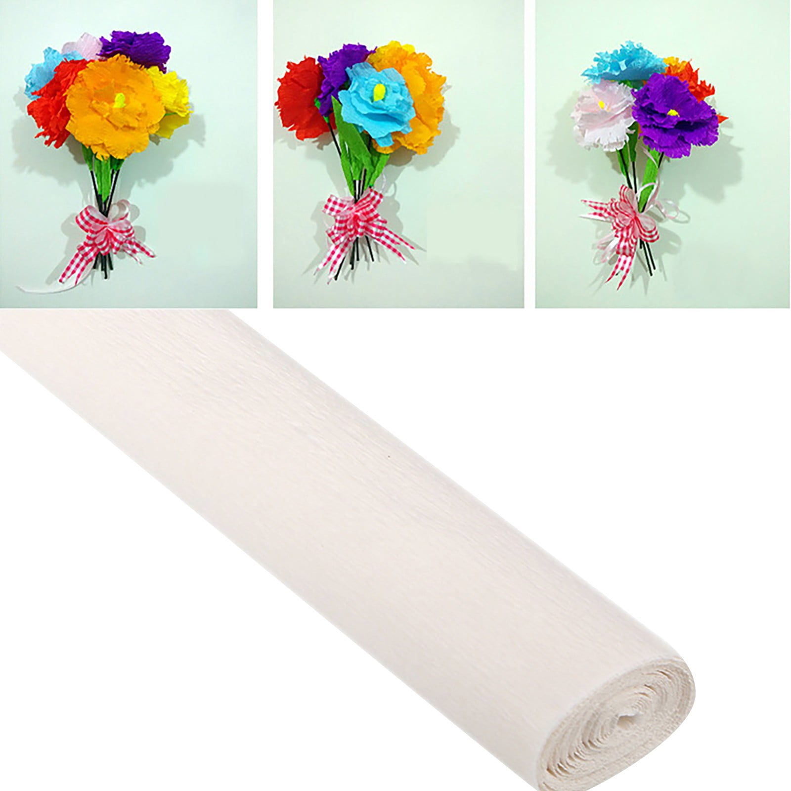 Folding Crinkled Crepe Paper DIY Flower Wrapping Kids Supply Sensory
