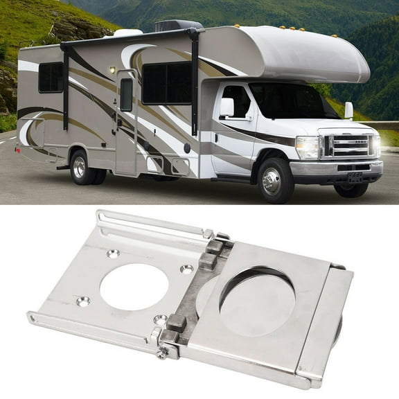 Folding Cup Holder, Boat Folding Drink Holder, Stainless Steel Multifunctional Folding Cup Holder, Folding Water Cup Holder for Yacht, Car, RV, Silver