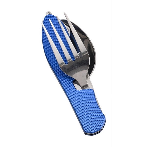 Folding Cutlery Set Camping Stainless Steel Spoon Fork Knife Bottle Opener Multitool Portable Hiking Travel Tableware Kit