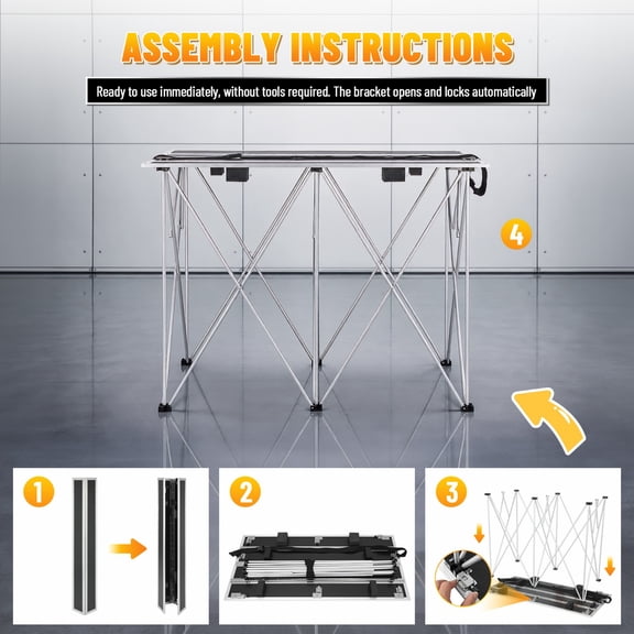 Folding DJ Equipment Stand, Aluminum Portable Stage Platform, 48" x 24" Deck, 220lb Load, Compact Storage for Touring & Events