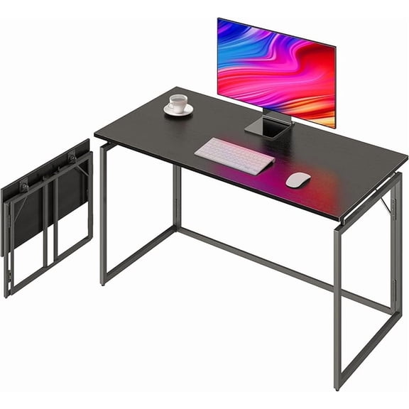 Folding Desk 30 Inch - Small Foldable Desk for Small Space Minimalist, Space Saving Collapsible Compact Desk Portable Table for Craft, Writing, Study and Work (No Assembly Required)