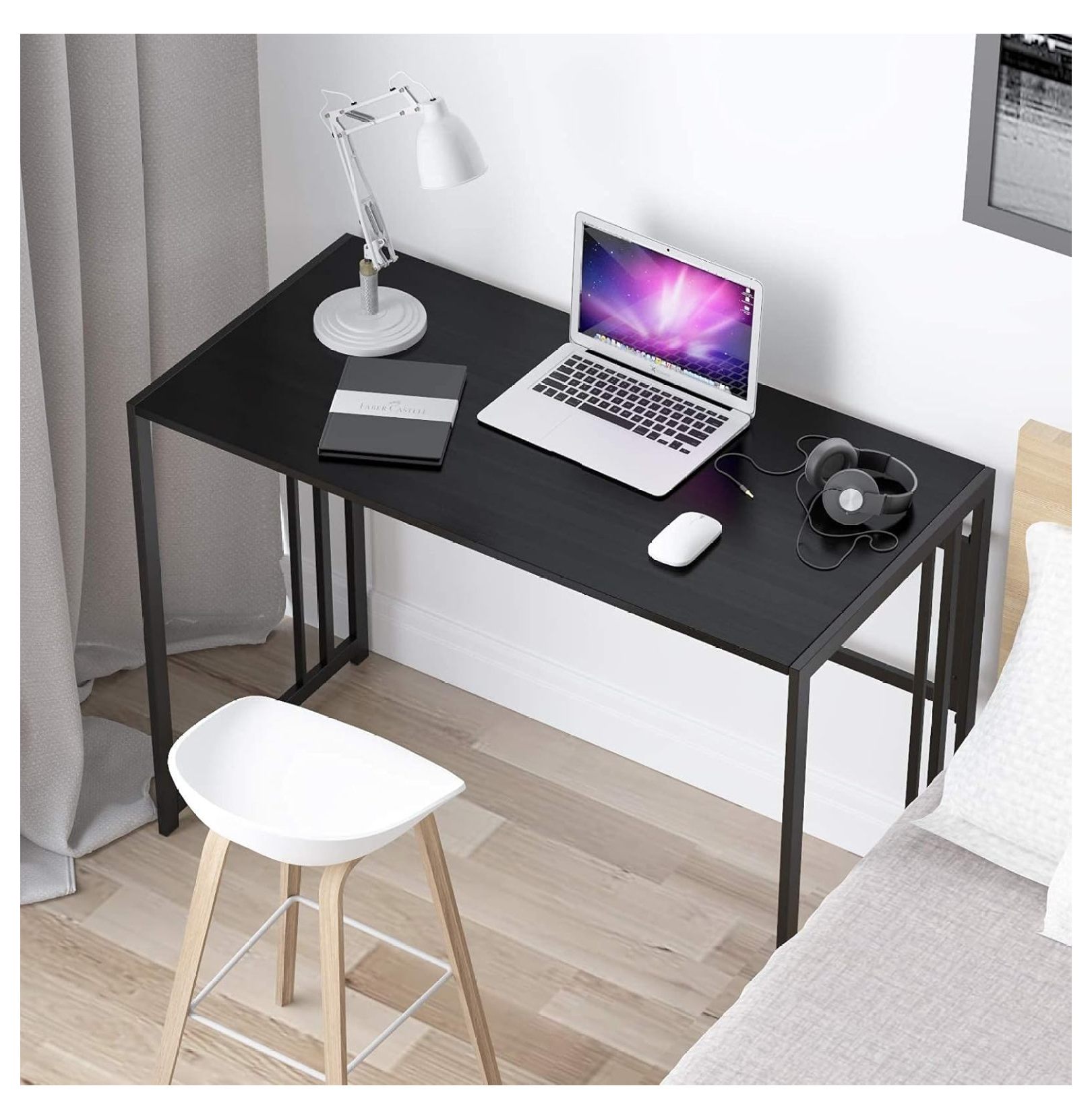 Folding Desk 39 Inch Home Office Computer Desk for Small Spaces, No