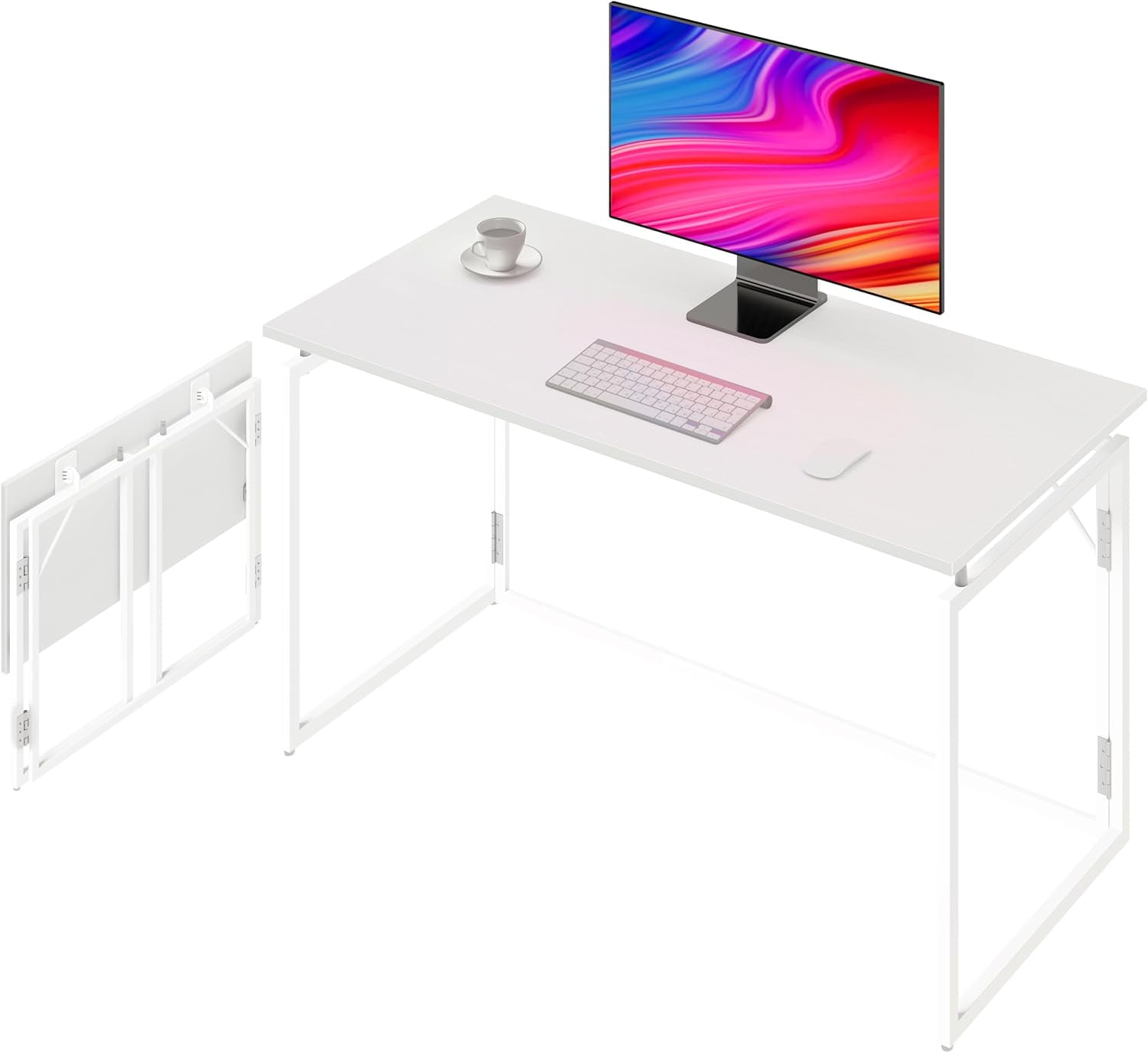 Folding Desk 40 Inch - Small Foldable Desk for Small Space Minimalist ...